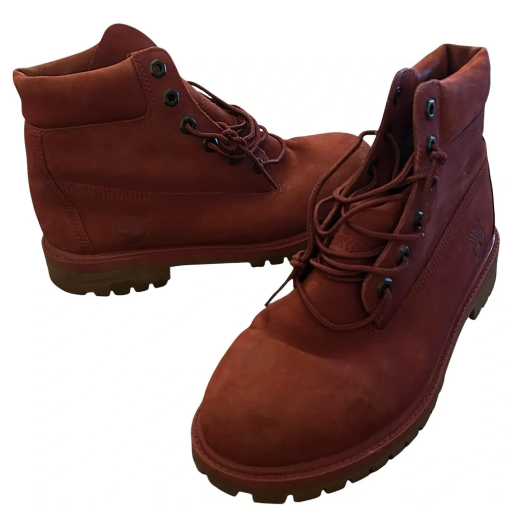 Timberland Women's 6” Premium BURGUNDY Nubuck leather work boot size 7